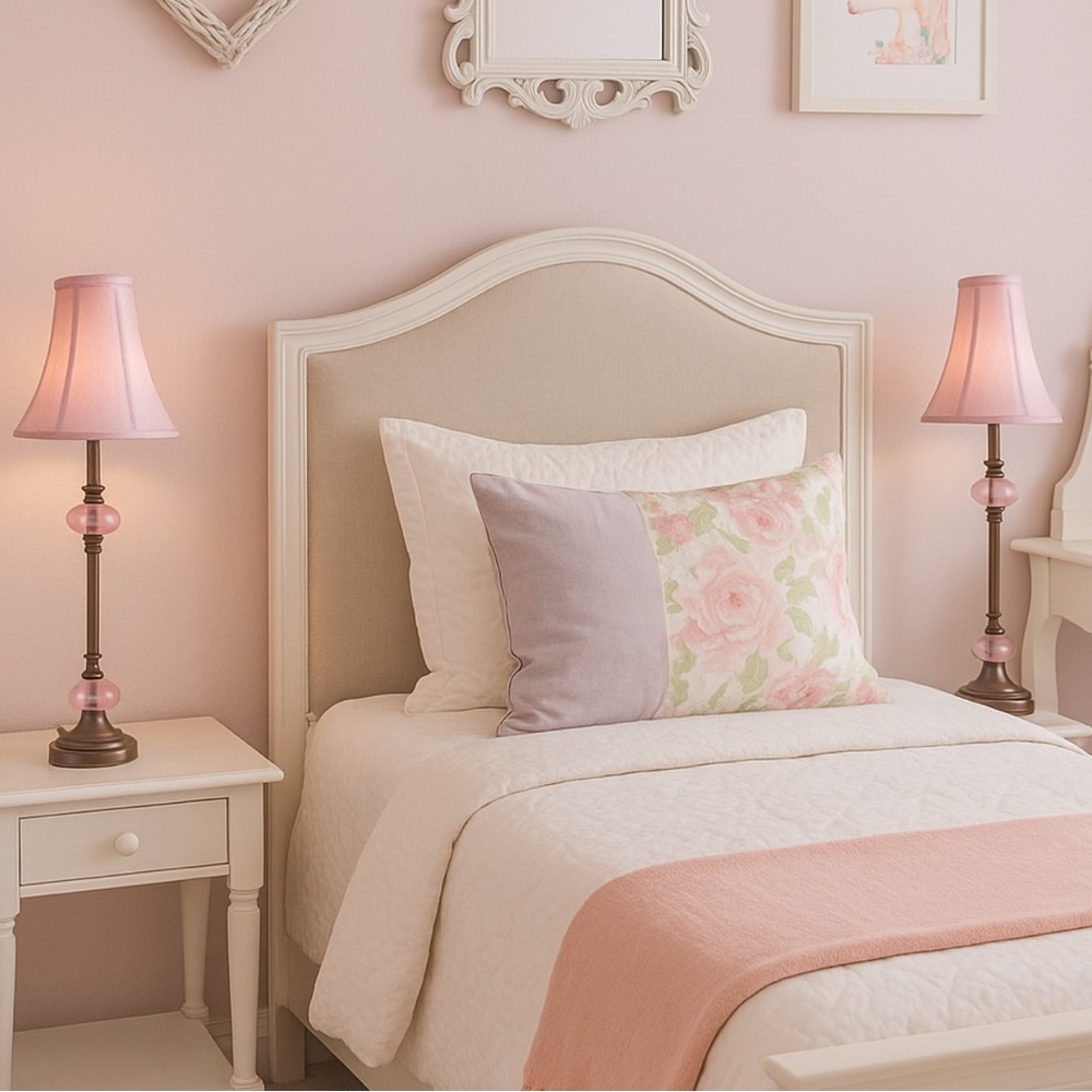 Chic Pink Table Lamp Set
